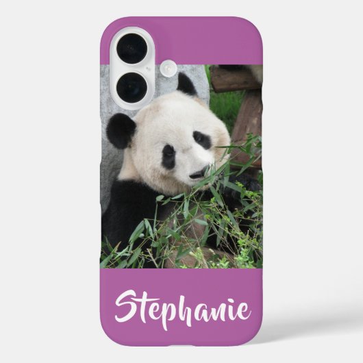 Reuzenpanda, orchidee, Paarse, naam Case-Mate iPhone Case (Achterkant)