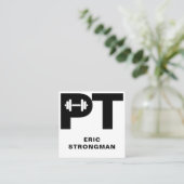 Reuzenpersonal trainer logo Visitekaartje (Staand voorkant)