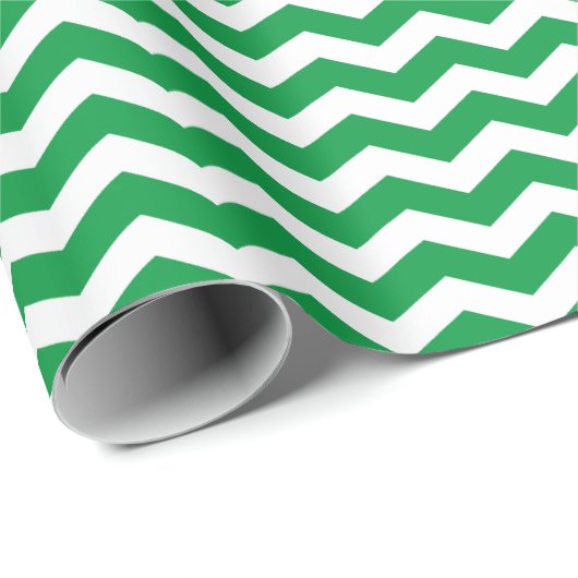 Reuzenreep van het groene en witte Chevron Pattern Cadeaupapier (Rol Hoek)