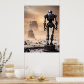 Reuzenrobotbeeld in Isolated Wasteland AI Poster (Keuken)