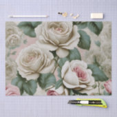 Reuzenroze en witte rozen tissuepapier (Craft)