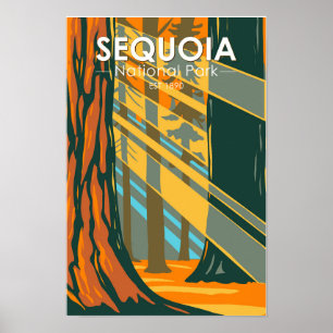 Reuzensequoia's in Sequoia National Park Poster