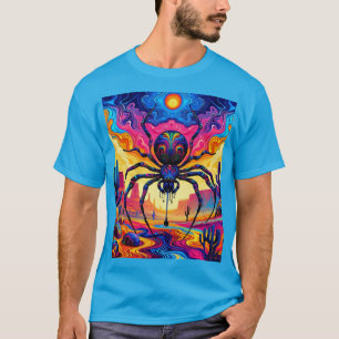 Reuzenspin in een surrealistische woestijn t-shirt