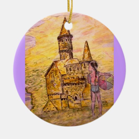 reuzenzandkasteel keramisch ornament (Voorkant)