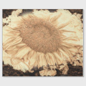 reuzenzonnebloemen Gekleurd in Rustic Vignette Cadeaupapier (Vlak)