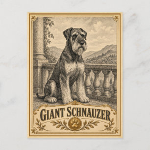 Reuzenzwarte Snauzer, Vintage Heritage Dog Briefkaart