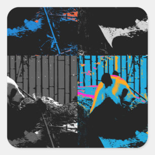 Reuzepanda Meerdere Panelen Modern Kunst Design Vierkante Sticker