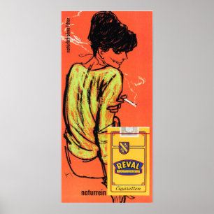 REVAL Naturrein Cigaretes Gerd Grimm German AD Poster