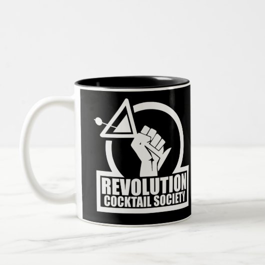 RevCSLogo - Mug de café blanc à deux tons (Gauche)
