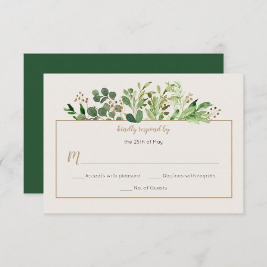 Rêve botanique Verdure rustique Pale Ivory RSVP | (Devant / Derrière)
