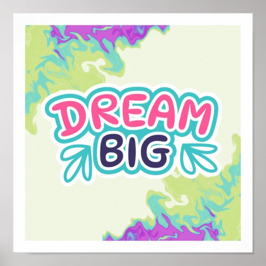 Rêve coloré Grande affiche motivationnelle (Devant)