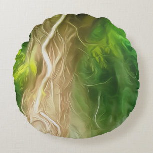 Rêve Coussin Rond Arbre vert clair