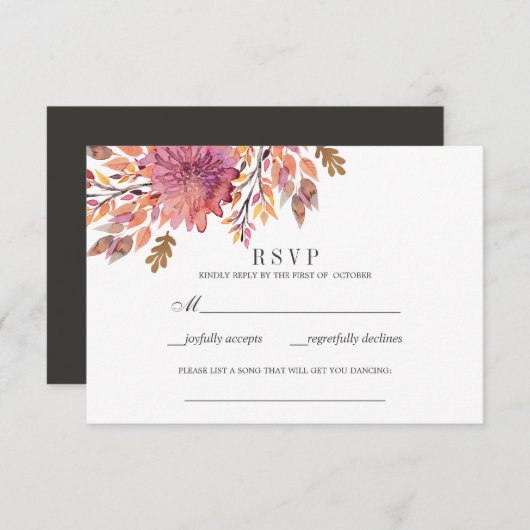 Rêve d'automne | Demande de chanson RSVP de mariag (Devant / Derrière)