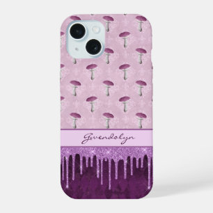 Rêve de champignon violet et monogramme à gouttes