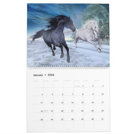 Rêve De Chevaux Personnalisé Calendrier Imprimé (Jan 2026)