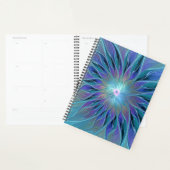 Rêve de fleur abstraite fractale bleu violet (Devant avec enveloppe)