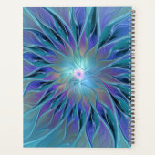 Rêve de fleur abstraite fractale bleu violet (Dos)
