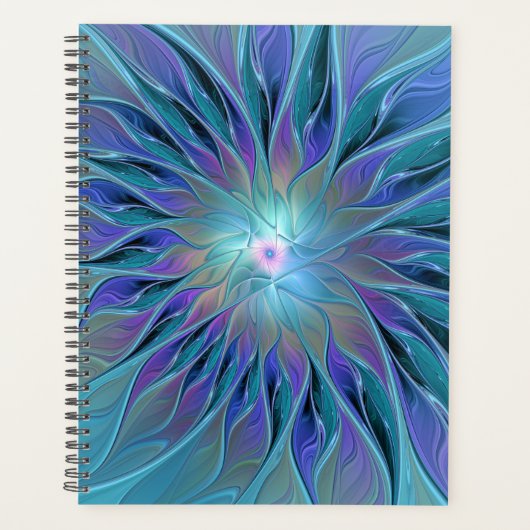 Rêve de fleur abstraite fractale bleu violet (Devant)