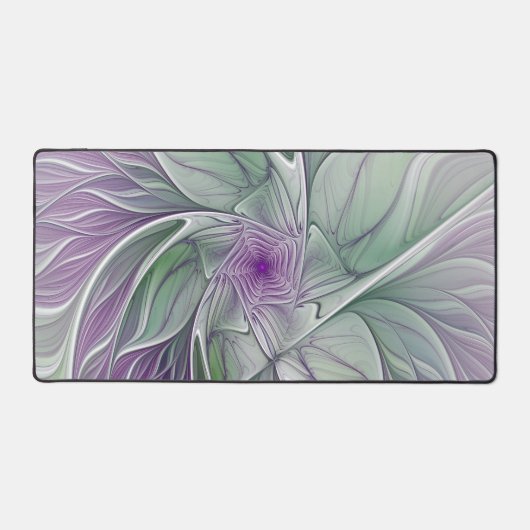 Rêve de fleurs, Abstrait violet vert Fractal Art (Recto)