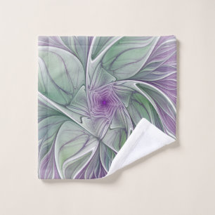 Rêve de fleurs, Abstrait violet vert Fractal Art