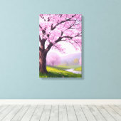 Rêve de printemps rose : Impression de la rivière (Insitu (Plancher de Bois))