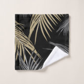 Rêve des Feuilles de palmiers gris-or #1 (Gant de toilette)