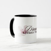 Rêve Devient Réalité, Mug Floral Violet Douce Aqua (Devant gauche)