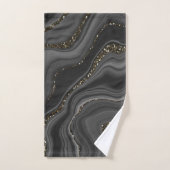 Rêve d'Parties scintillant d'Agate blanc gris-noir (Serviette à main)