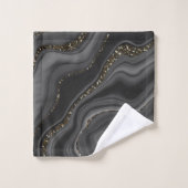 Rêve d'Parties scintillant d'Agate blanc gris-noir (Gant de toilette)