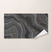 Rêve d'Parties scintillant d'Agate blanc gris-noir (Serviette à main)