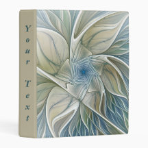 Rêve Floral Abstrait Bleu Kaki Art Fractal Texte
