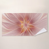 Rêve floral rose doux Fleur d'art fractal Abstrait (Serviette de bain)