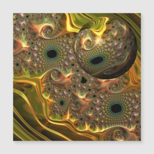 Rêve fractal d'or liquide Carte magnétique