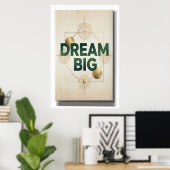rêve grand affiche d'art mural minimal (Bureau à domicile)