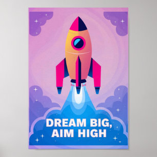 Rêve Grand Objectif Élevé Art Mural de Motivation