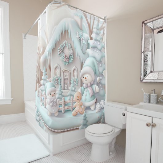 Rêve Noël Gingerpain Maison Douche rideau (En situation)
