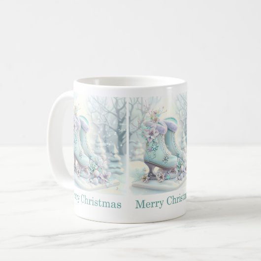 Rêve Noël Patins de glace Mug (Devant gauche)