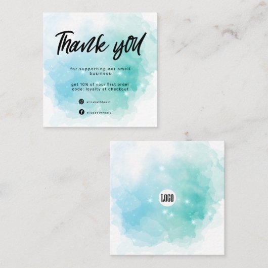 rêve pastel ciel splash carte de remerciements d'a (Devant / Derrière)