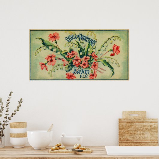 Reveil de Printemps Soap LabelParis, Frankrijk Poster (Keuken)