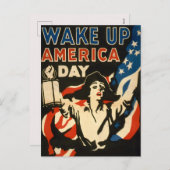 Réveillez L'Amérique ! Carte postale pour fêtes an (Devant / Derrière)