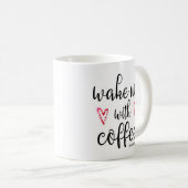 Réveillez-moi avec les Coeurs de café et Nom Mug (Devant droit)