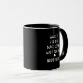 Réveillez-vous, Chien Hug ... Joyeux café noir Mug (Devant droit)