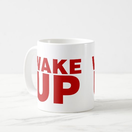 Réveillez-vous Mug de café rouge (Devant gauche)