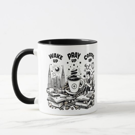 Réveillez-vous, Priez, Café up Mug (Gauche)