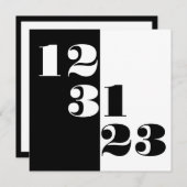 Réveillon 2023 123123 Invitation Carré B&W (Devant / Derrière)