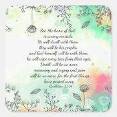 Revelatie 21:34 vierkante sticker (Voorkant)