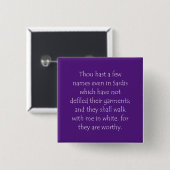 Revelatie scriptnotering 3 4 vierkante button 5,1 cm (Voorkant /achterkant)