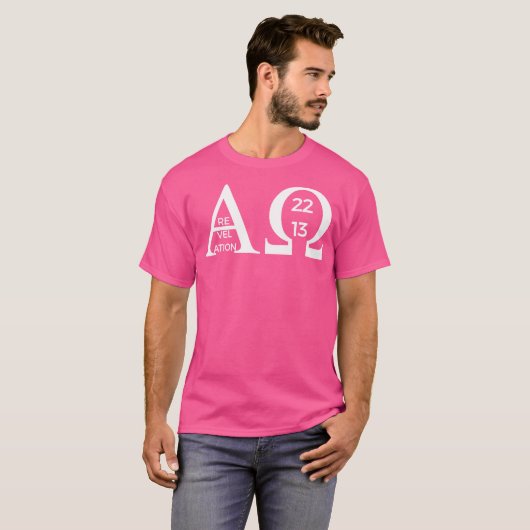 Revelation 2213 Alpha Omega Bible Christelijk T-shirt (Voorkant volledig)