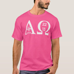 Revelation 2213 Alpha Omega Bible Christelijk T-shirt