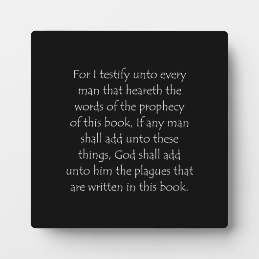 Revelation 22 18 Scripture Quote Fotoplaat (Voorkant)